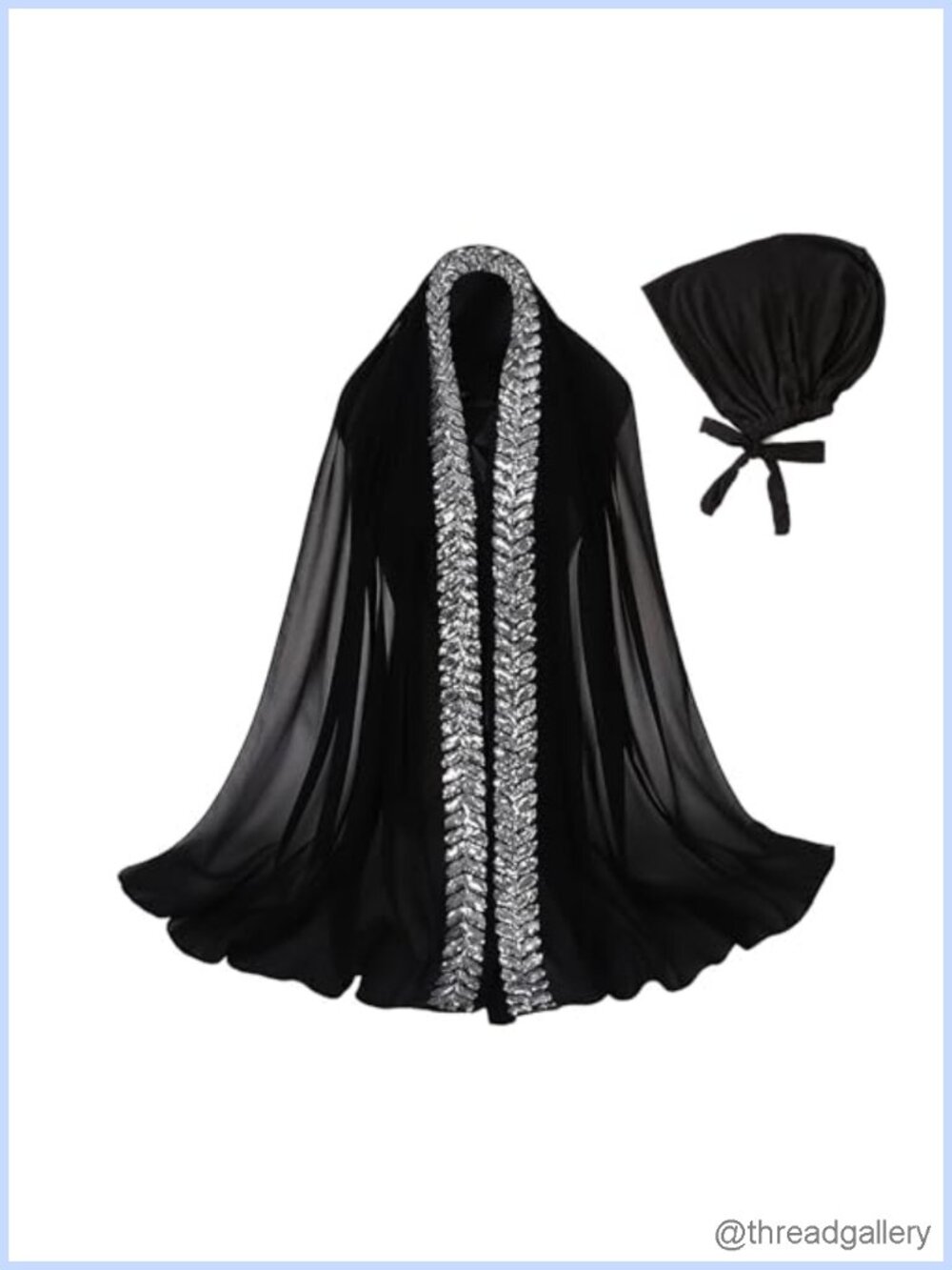 Sparkly Sequin Chiffon Hijab Set with Stretchy Modal Inner Cap